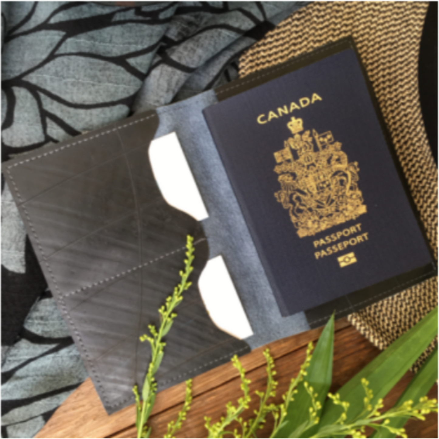 The Miina Eco-friendly pearson passport holder crafted from sustainably sourced materials, featuring a sleek design for secure travel document storage.