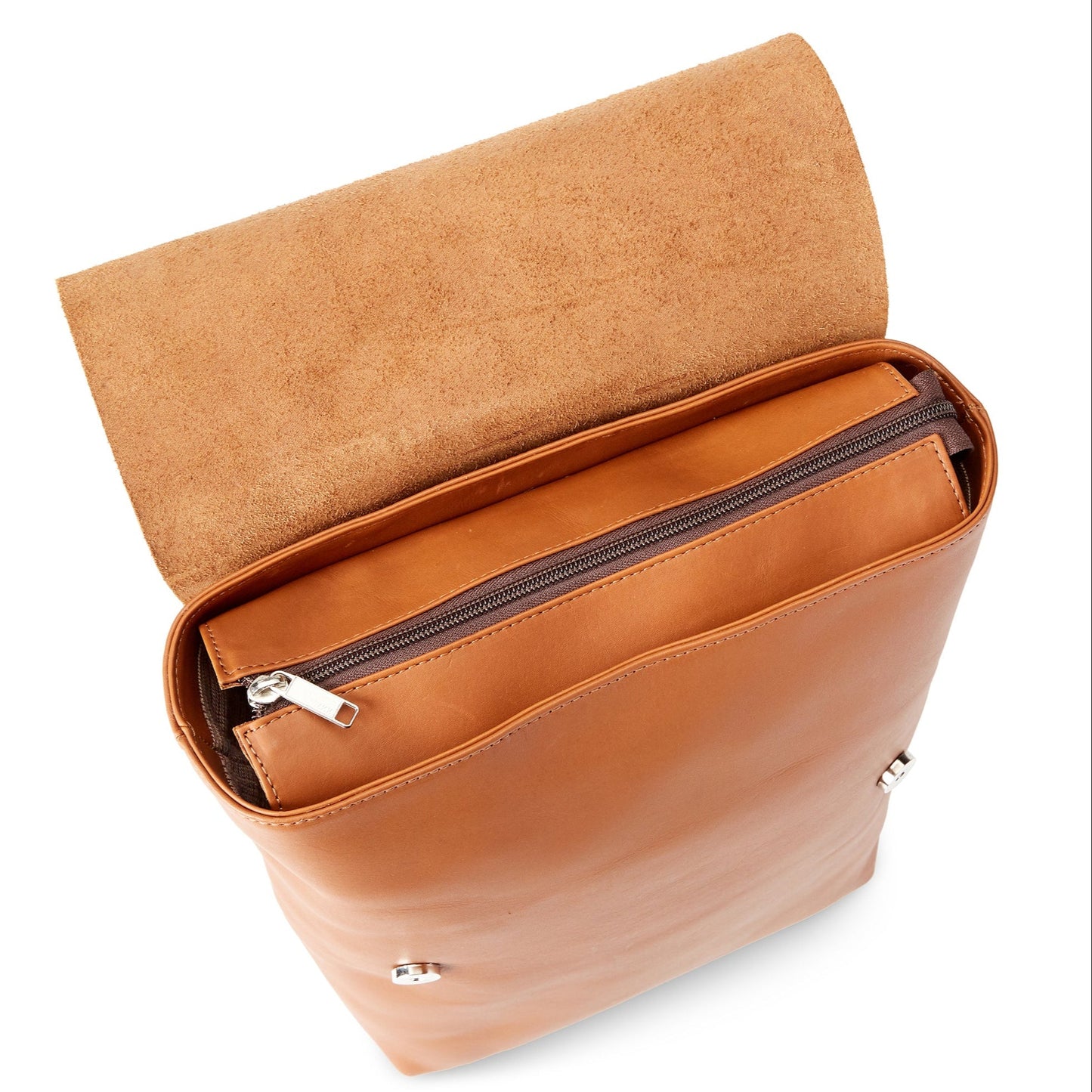 The top of The Miina Camino Caramel. showing the zipper.