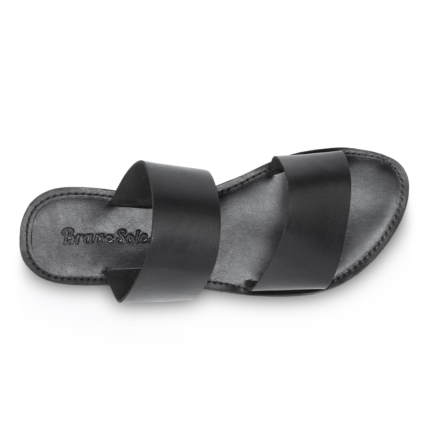 Brave Soles Ophelia sandal in black with top view
