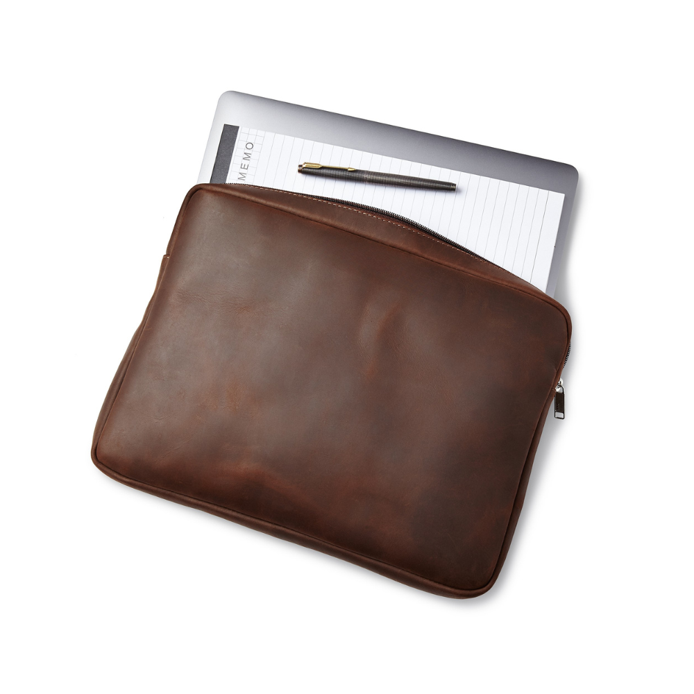 Simpatico eco conscious leather travel laptop case