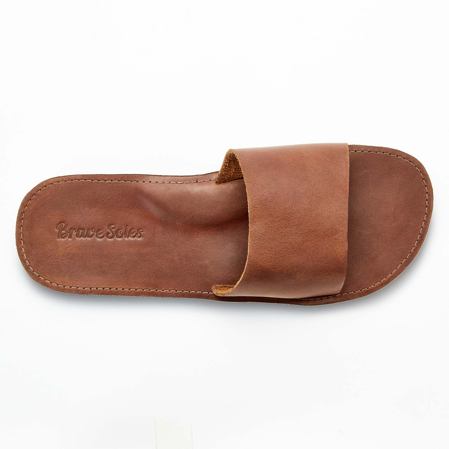 The Miina Antonio Leather Slide Sandal Cocoa Top View