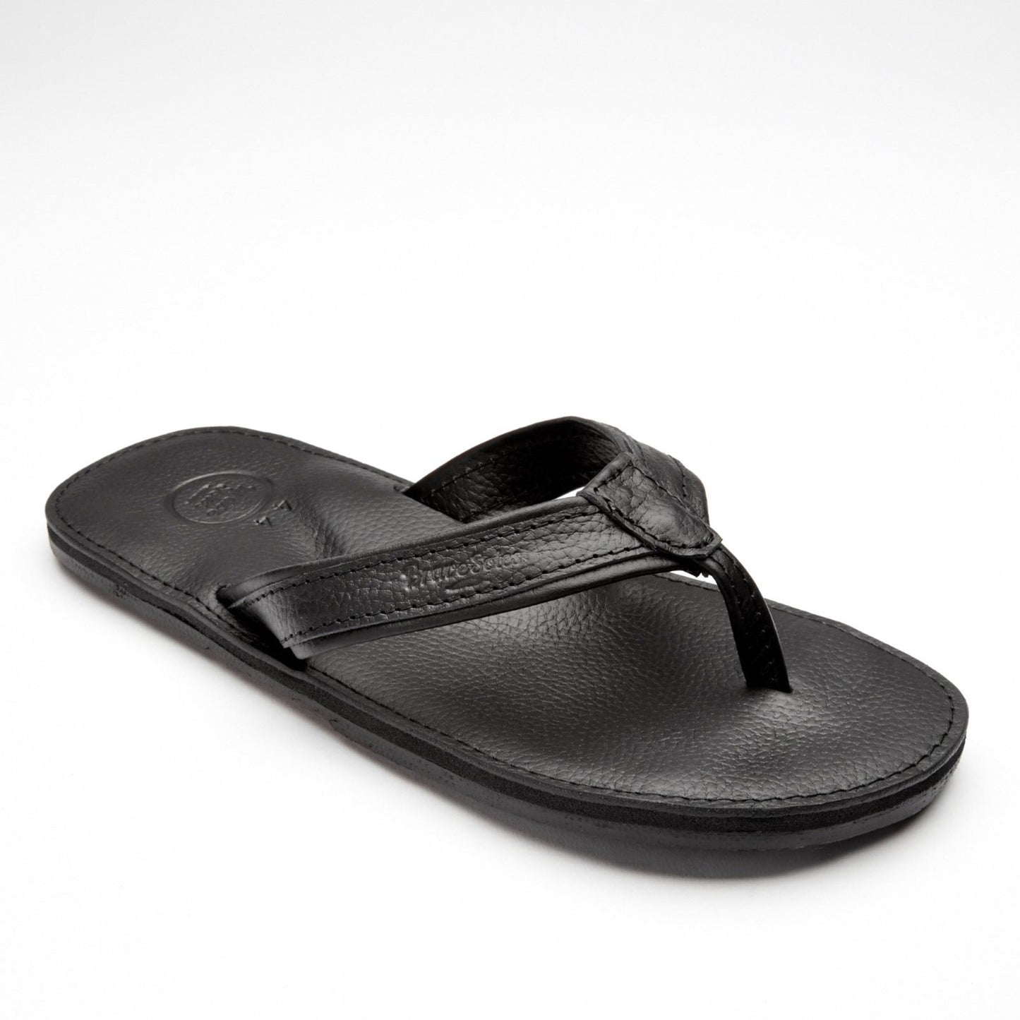 The Miina  Padre Leather Flip Flop Black Angle View