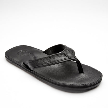 The Miina  Padre Leather Flip Flop Black Angle View