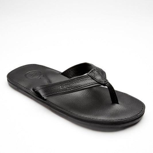 The Miina  Padre Leather Flip Flop Black Angle View