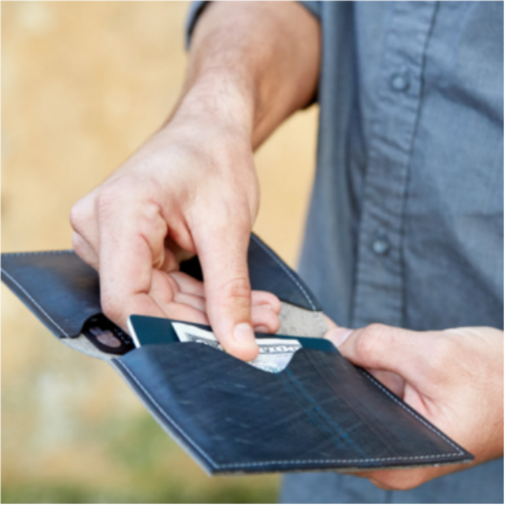 The Miina Eco-friendly pearson passport holder crafted from sustainably sourced materials, featuring a sleek design for secure travel document storage.