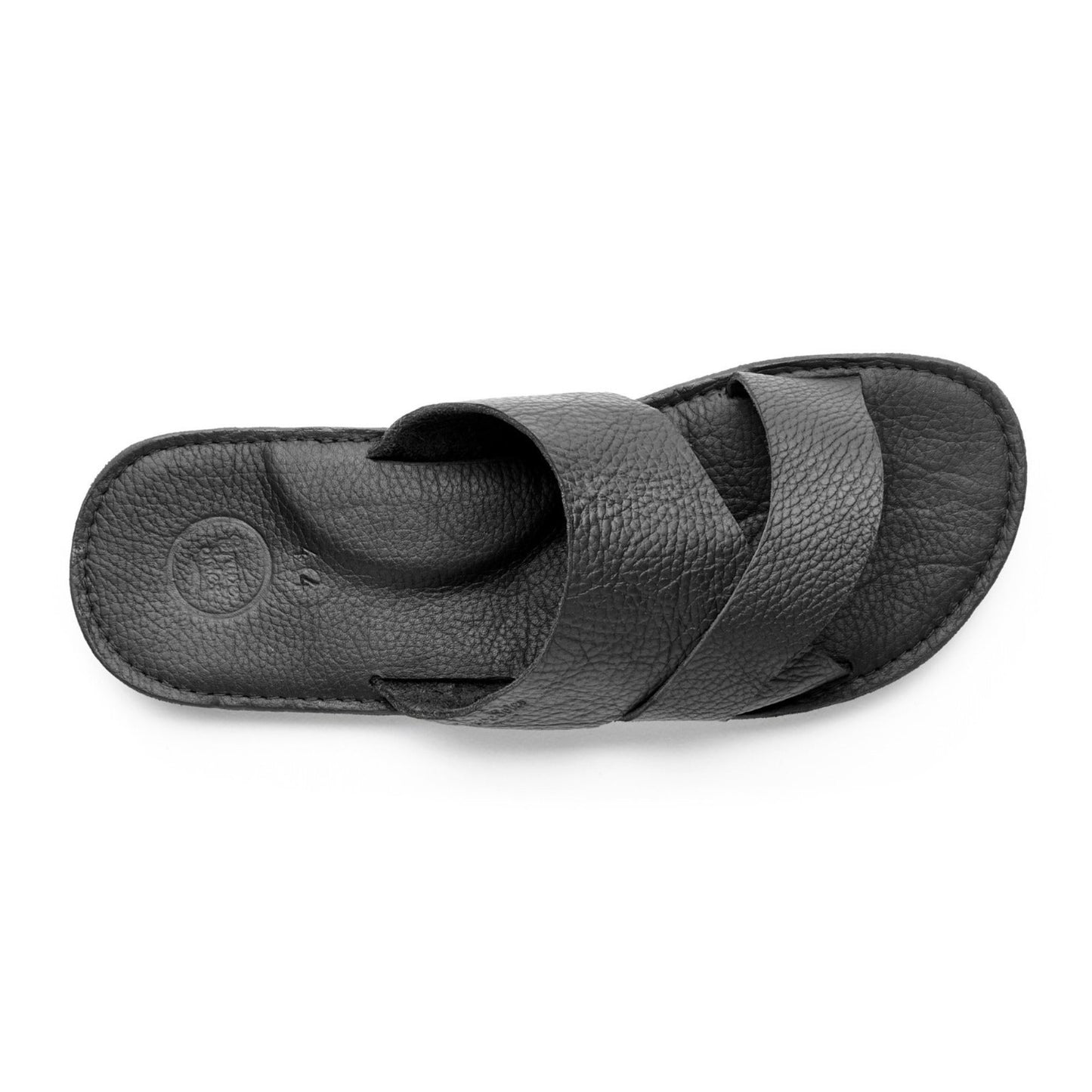 The Miina Mens slide Mateo in black top view