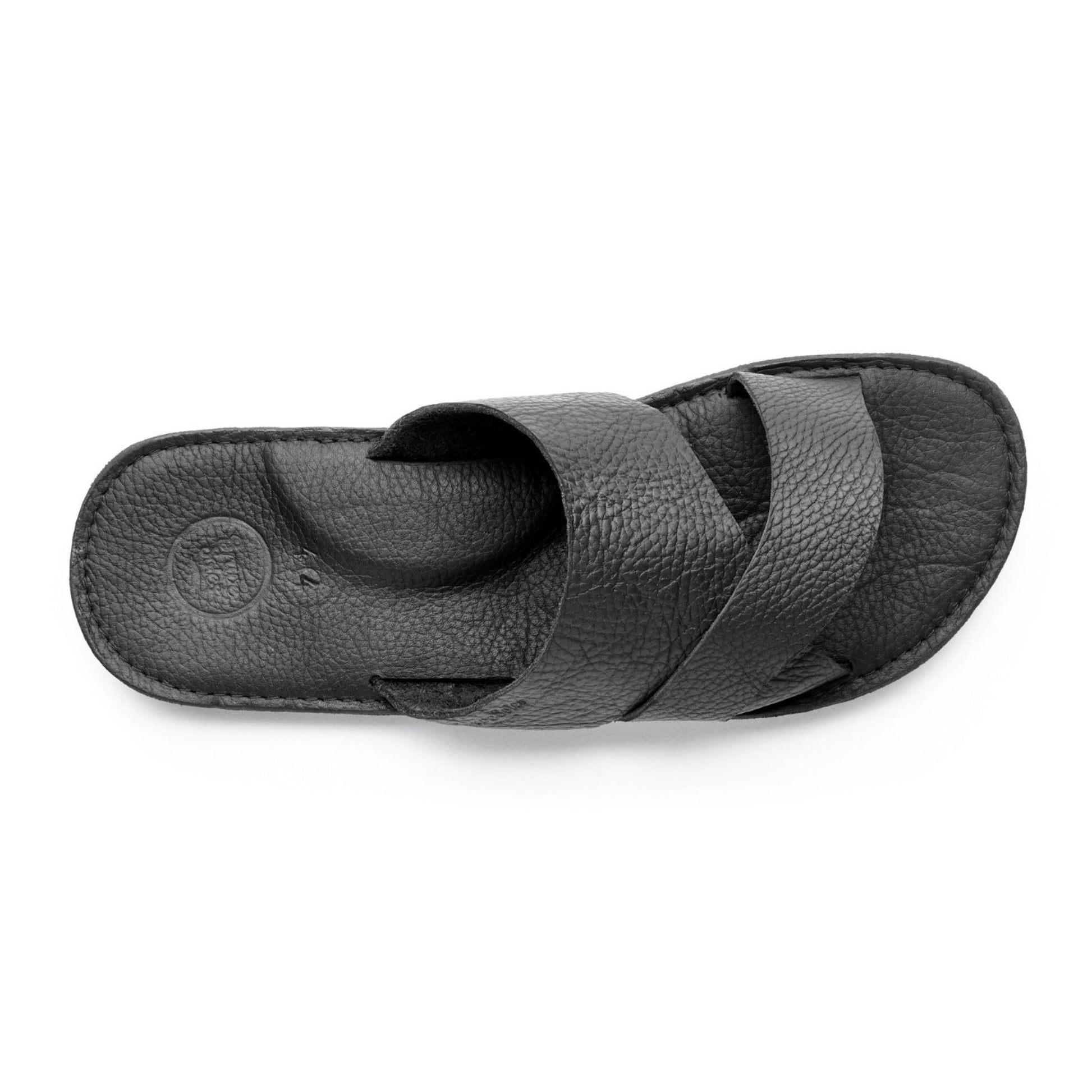 The Miina Mens slide Mateo in black top view