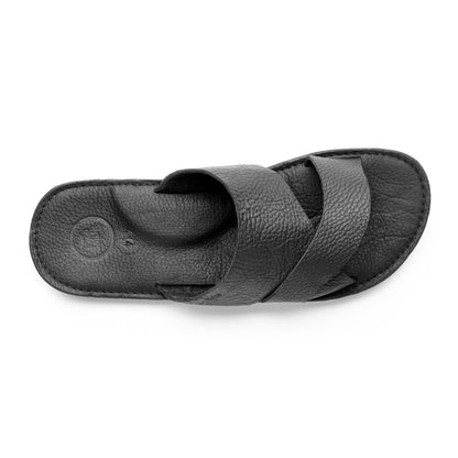 The Miina Mens slide Mateo in black top view