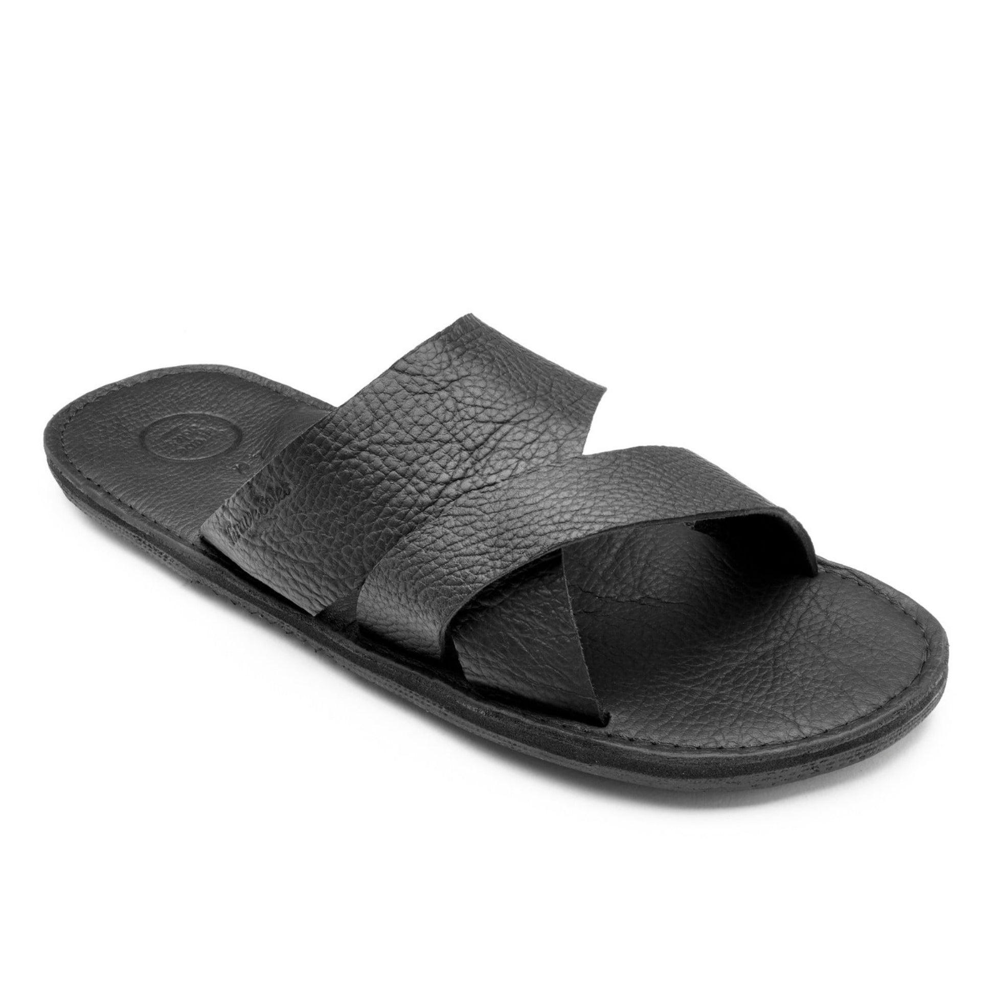 The Miina Mens slide Mateo in balck angle view