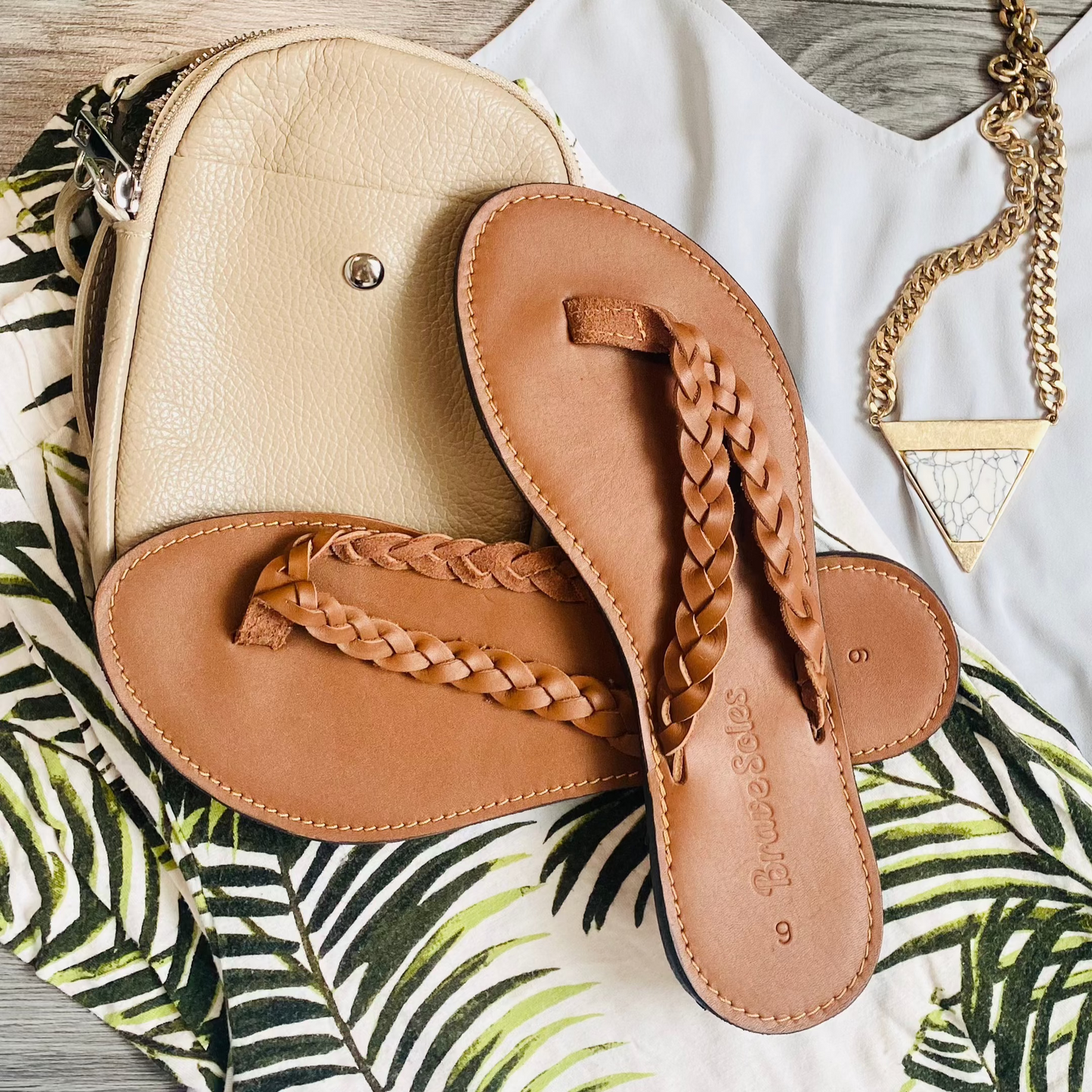 The Trenza Leather  Flip Flop